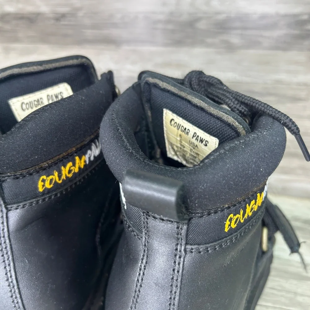 Cougar Paws Roofing Boots Black Leather Mens 6 Work Safety HS30305